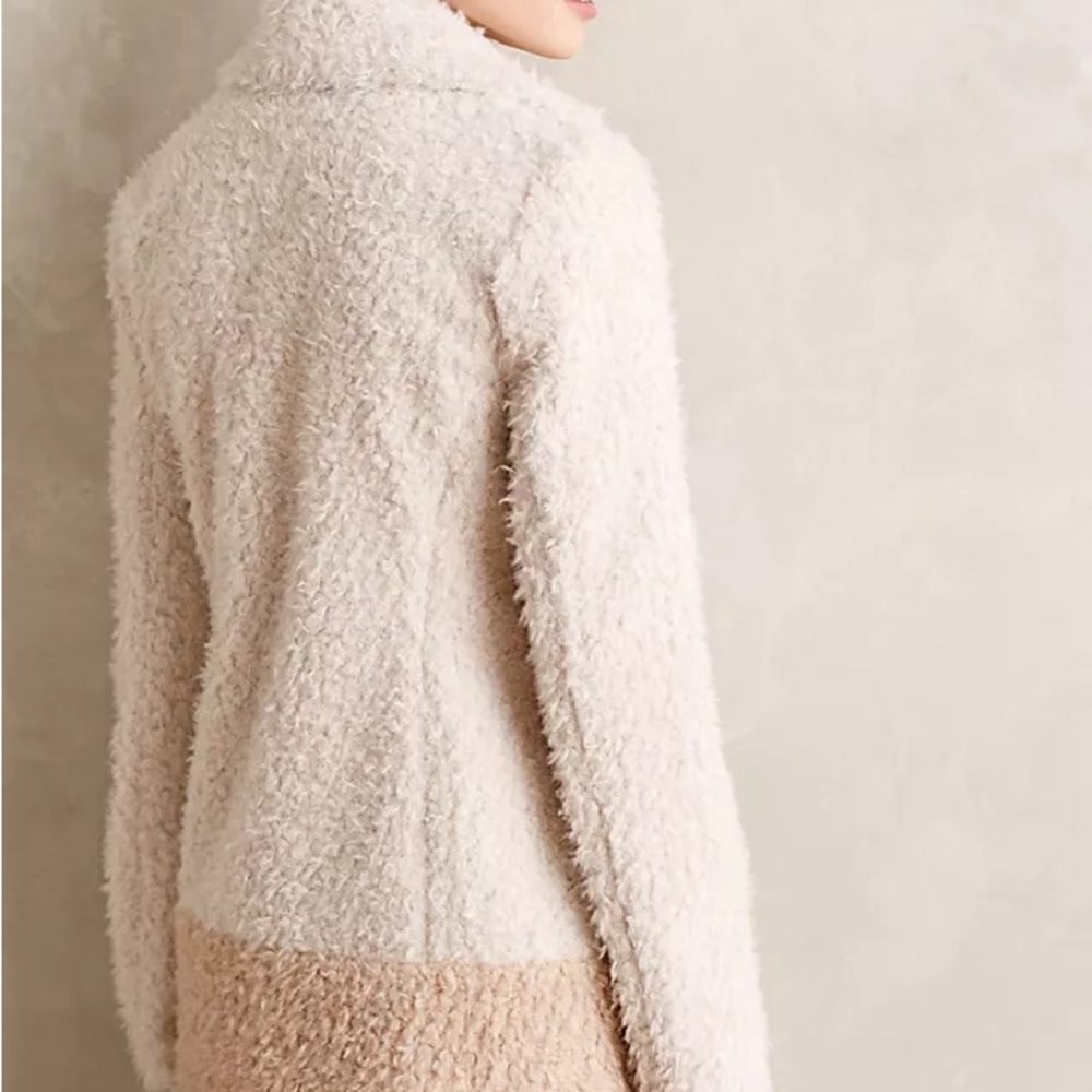Anthropologie Women's Size S Cream Textured Jacket.